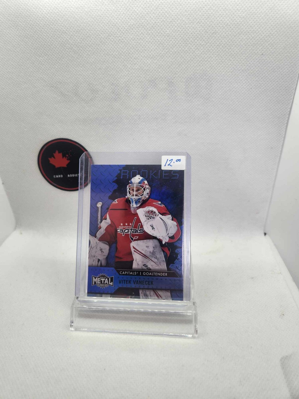 Vitek Vanecek ROOKIE "Blue Spectrum" 2020-21 Metal Universe #108 Capitals SP RC