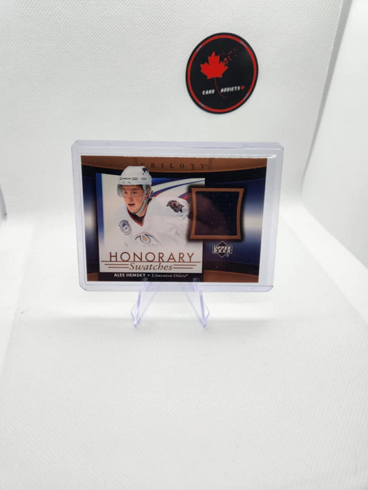 2005-06 UD Trilogy Honorary Swatches Ales Hemsky Game Used Jersey Card #HS-AH
