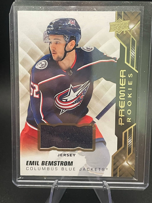 2019-20 UD Premier Emil Bemstrom Jersey Rookie Columbus Blue Jackets #71 Rc