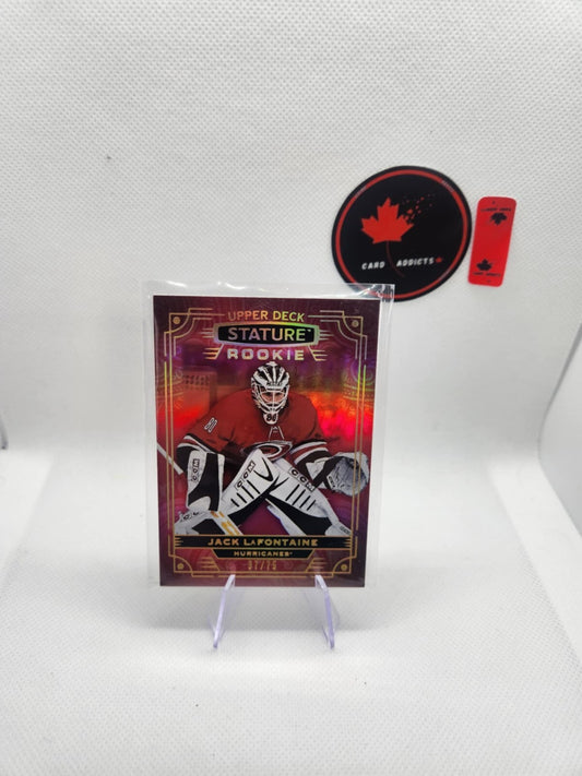 2022-23 UD Stature  Red 2 Jack Lafontaine Carolina Rookie /75