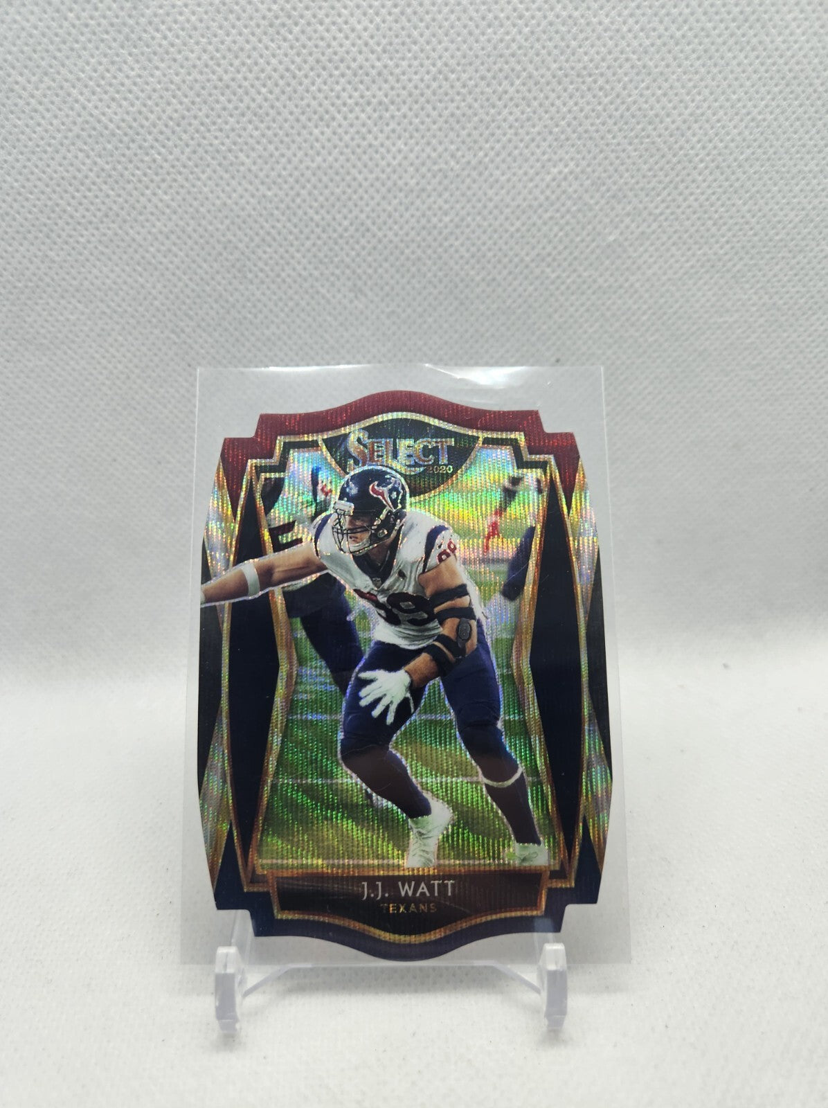 J.J. Watt Tri Color Die Cut Prizm Refractor 2020 Select #128 Texans Cardinals