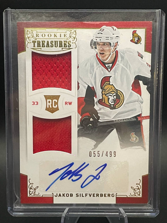 2012-13 Rookie Anthology Auto Dual Jersey Relic Combo Jakob Silfverberg RC /499