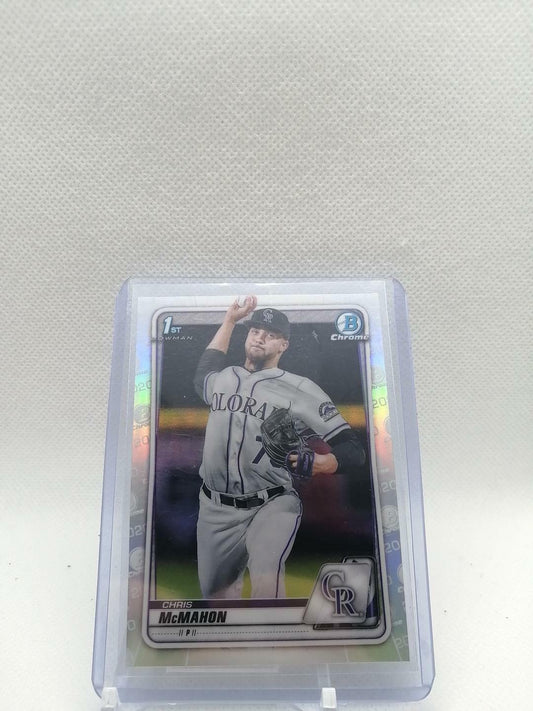 2020 Bowman Chrome Draft Chris McMahon 1st Refractor #BD-43 Colorado Rockies