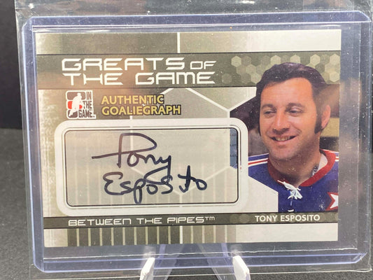 2009-10 In The Game Between Pipes Authentic Goaliegraphs SP Auto Tony Esposito