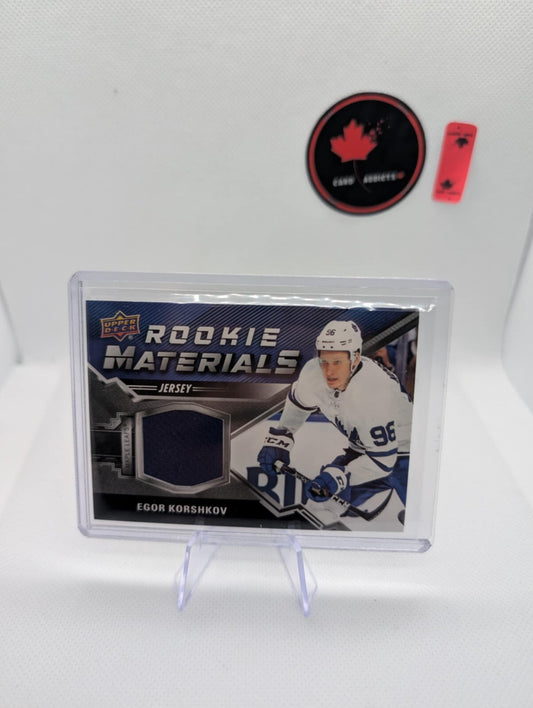 2020-21 Upper Deck Series 2 Rookie Materials Egor Korshkov Leafs Blue RM-EK