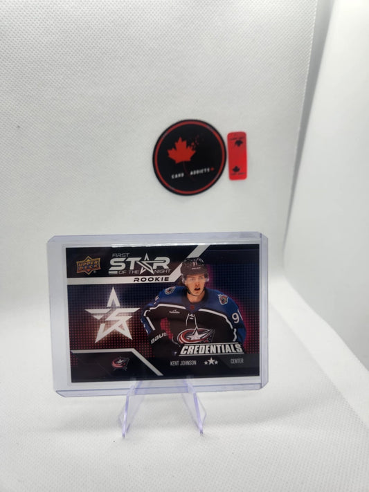 2022-23 UD Credentials Kent Johnson  1st Star of the Night Rookie 2 Available