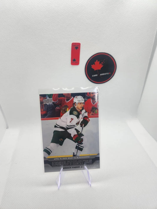 2023-24 Upper Deck Series 1 Debut Dates Brock Faber #DD-15
