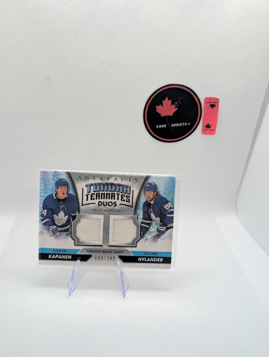 Kapanen & Nylander 20-21 Artifacts Tundra Teammates Duos Dual Game Jersey /249