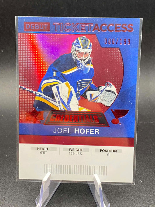2021-22 UD Credentials 2020-21 Debut Ticket Access Red #117 Joel Hofer /199