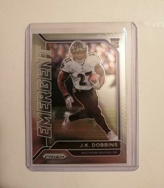 2020 Panini Prizm Emergent JK Dobbins RC Ravens #5 Rookie