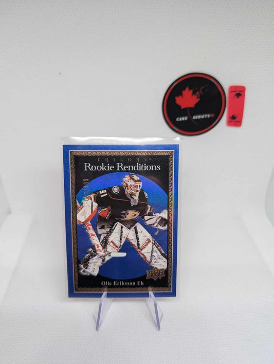 OLLE ERIKSSON EK 2023-24 ROOKIE RENDITIONS BLUE /499 Trilogy #RR-12 Ducks