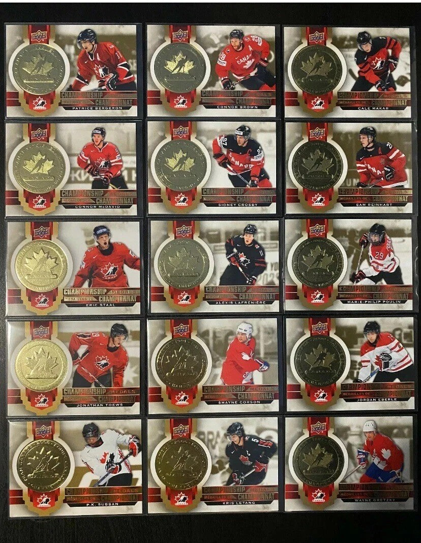 2021-22 TIM HORTON'S TEAM CANADA COMPLETE CHAMPIONSHIP MEDALS 15 CARD SET