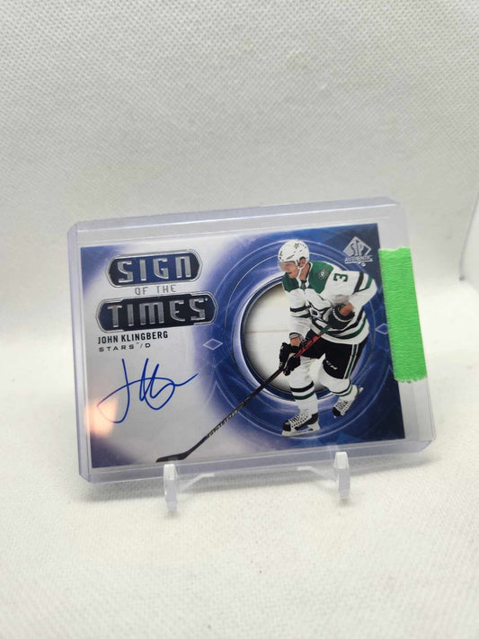 2020-21 UPPER DECK SP AUTHENTIC SIGN OF THE TIMES JOHN KLINGBERG