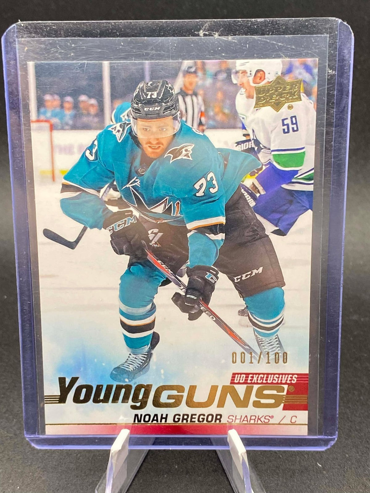 2019 UPPER DECK #462 NOAH GREGOR UD EXCLUSIVES YOUNG GUNS RC ROOKIE /100