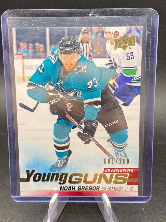 2019 UPPER DECK #462 NOAH GREGOR UD EXCLUSIVES YOUNG GUNS RC ROOKIE /100