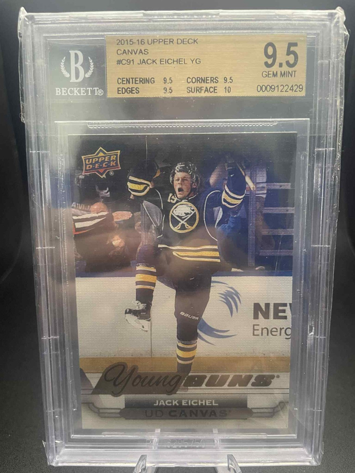 2016-17 UD Series 1 UD Canvas Young Guns Jack Eichel RC BGS 9.5