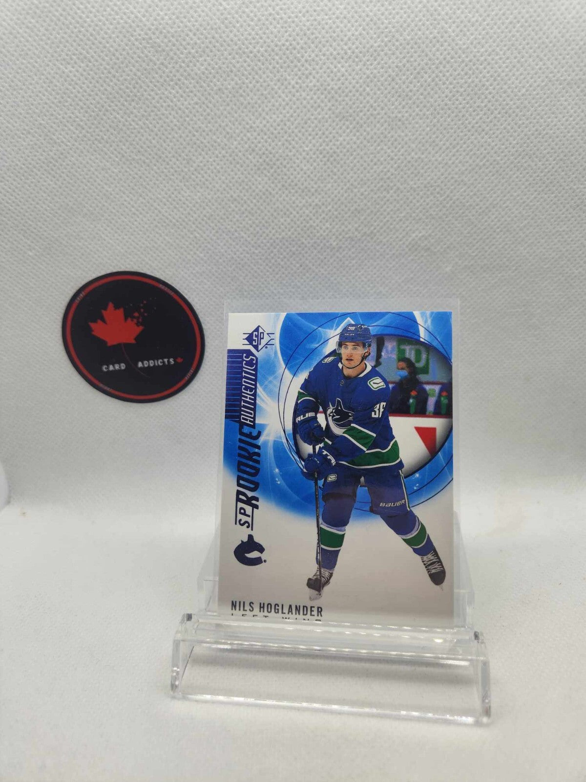 2020 20-21 SP ROOKIE AUTHENTICS BLUE PARALLEL CANUCKS NILS HOGLANDER #139 RC
