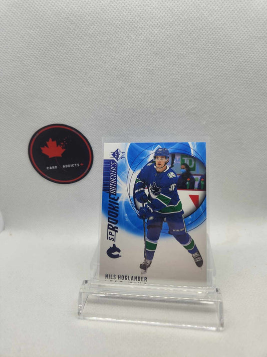 2020 20-21 SP ROOKIE AUTHENTICS BLUE PARALLEL CANUCKS NILS HOGLANDER #139 RC