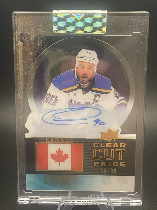 2022 UPPER DECK CLEAR CUT RYAN O'REILLY CLEAR CUT PRIDE OF CANADA AUTO /99