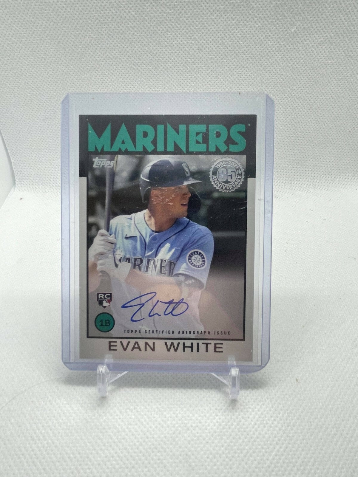 Evan White RC 2021 Topps Series 1 1986 Topps Autograph Auto #86A-EW Mariners