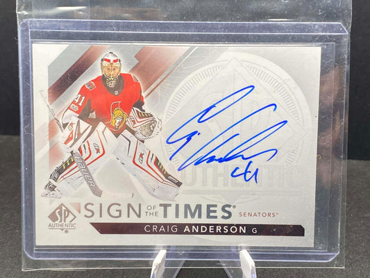 2017-18 SP Authentic Sign of the Times Auto Craig Anderson #SOTT-AN Auto