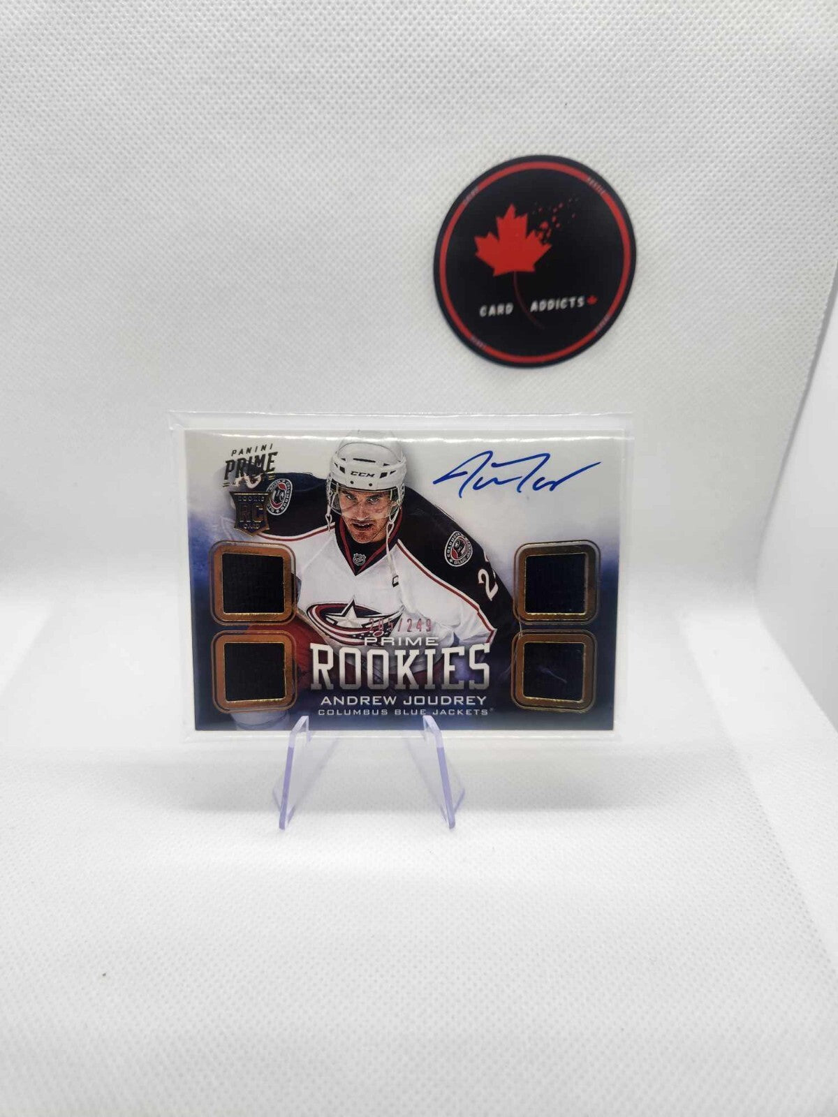 2012-13 PANINI PRIME ROOKIES #114 ANDREW JOUDREY #/249 Auto Patch