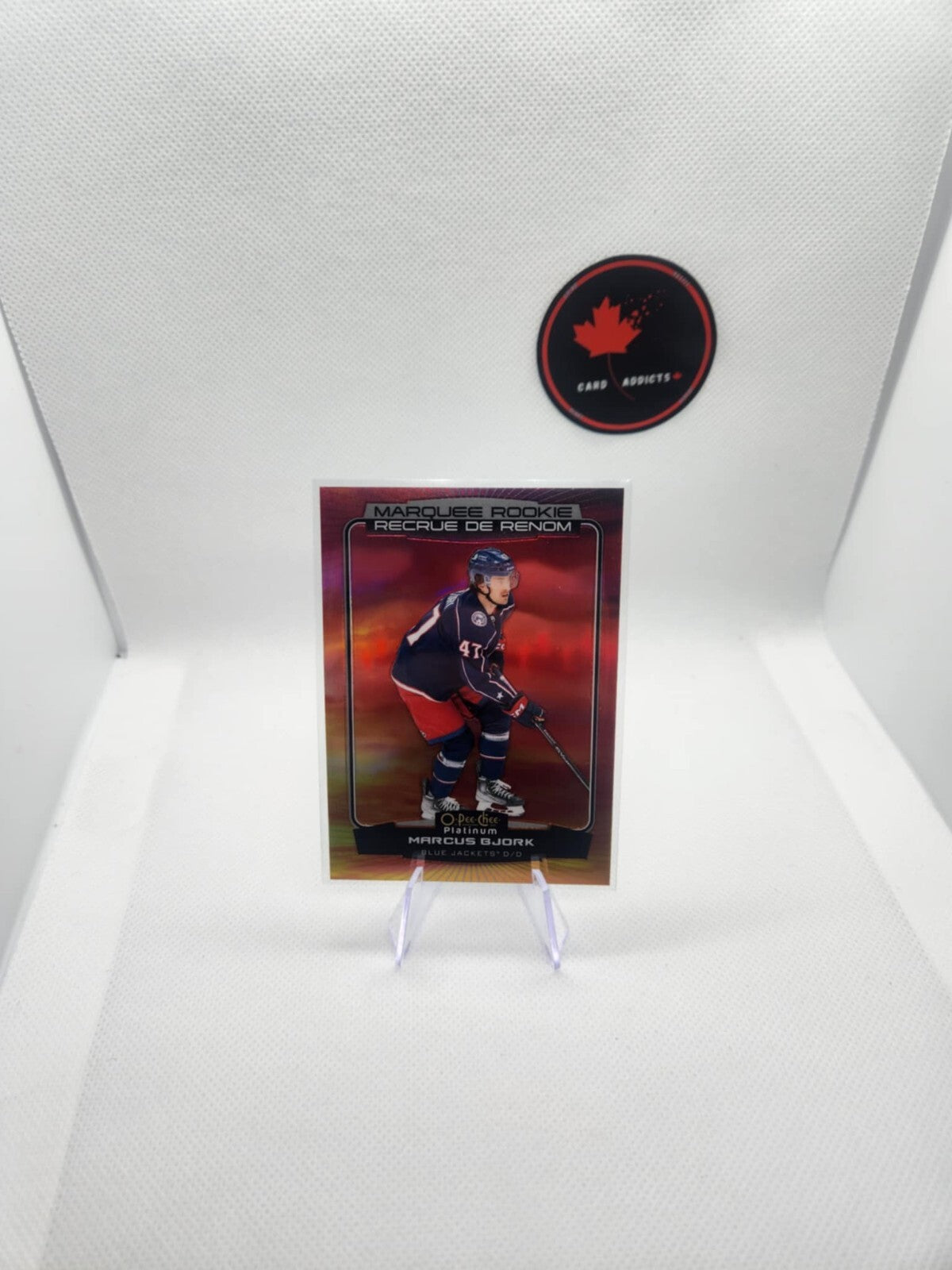 2022-23 UD O-PEE-CHEE OPC PLATINUM MARCUS BJORK MARQUEE ROOKIE SUNSET #296 RC