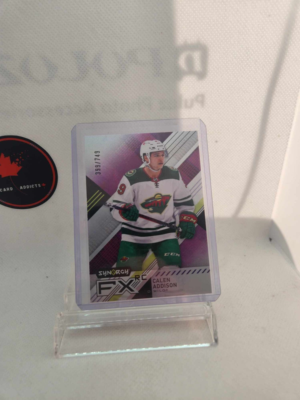 2021-22 Synergy Rookie FX #FXR-CA Calen Addison RC #/749 Minnesota Wild