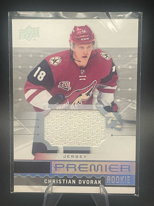 2016-17 UD PREMIER ROOKIE JERSEY CHRISTIAN DVORAK ARIZONA COYOTES #R-2 NM
