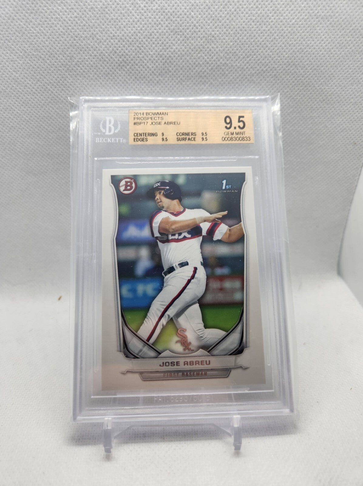 Jose Abreu 1st Bowman Rookie Card 2014 Bowman Prospects BP17 BGS 9.5 6 Available