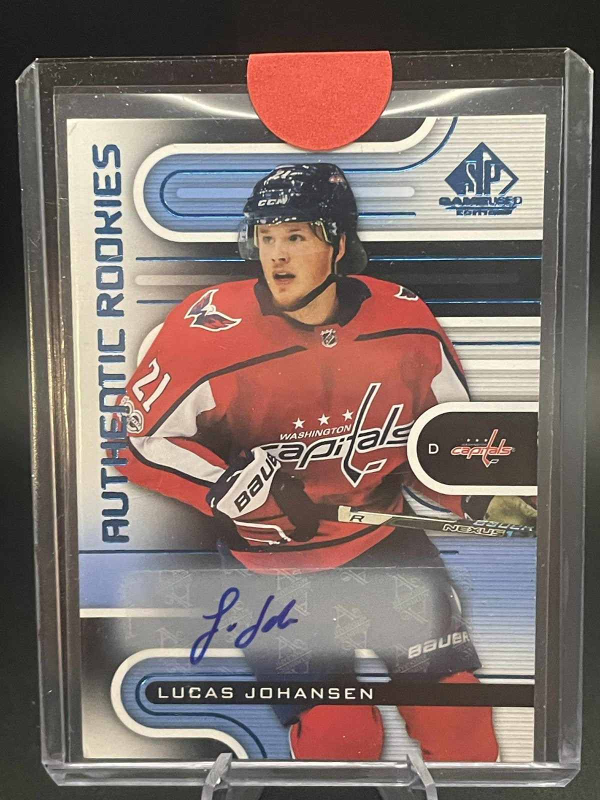 2022-23 Upper Deck SP Game Used Authentic Rookies auto Lucas Johansen Rookie