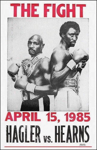 Fight Poster Boxing Kings Tommy Thomas Hearns Vs Marvelous Marven Hagler 11x17
