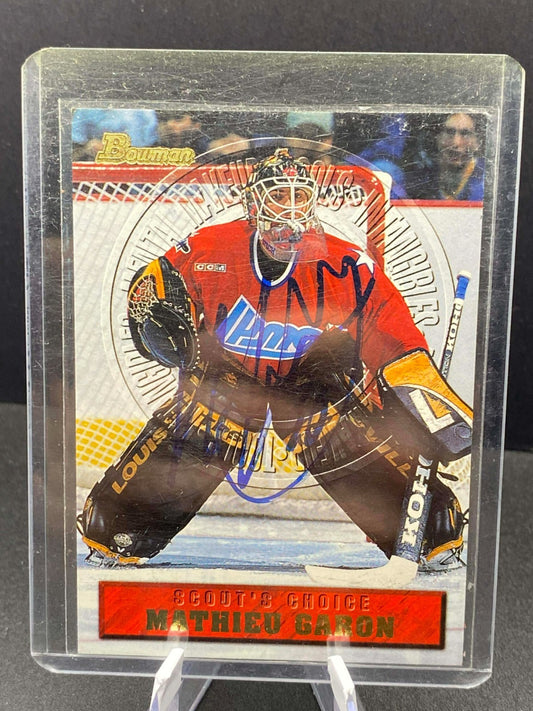 1998 Bowman CHL Scouts Choice #21 Mathieu Garon Auto
