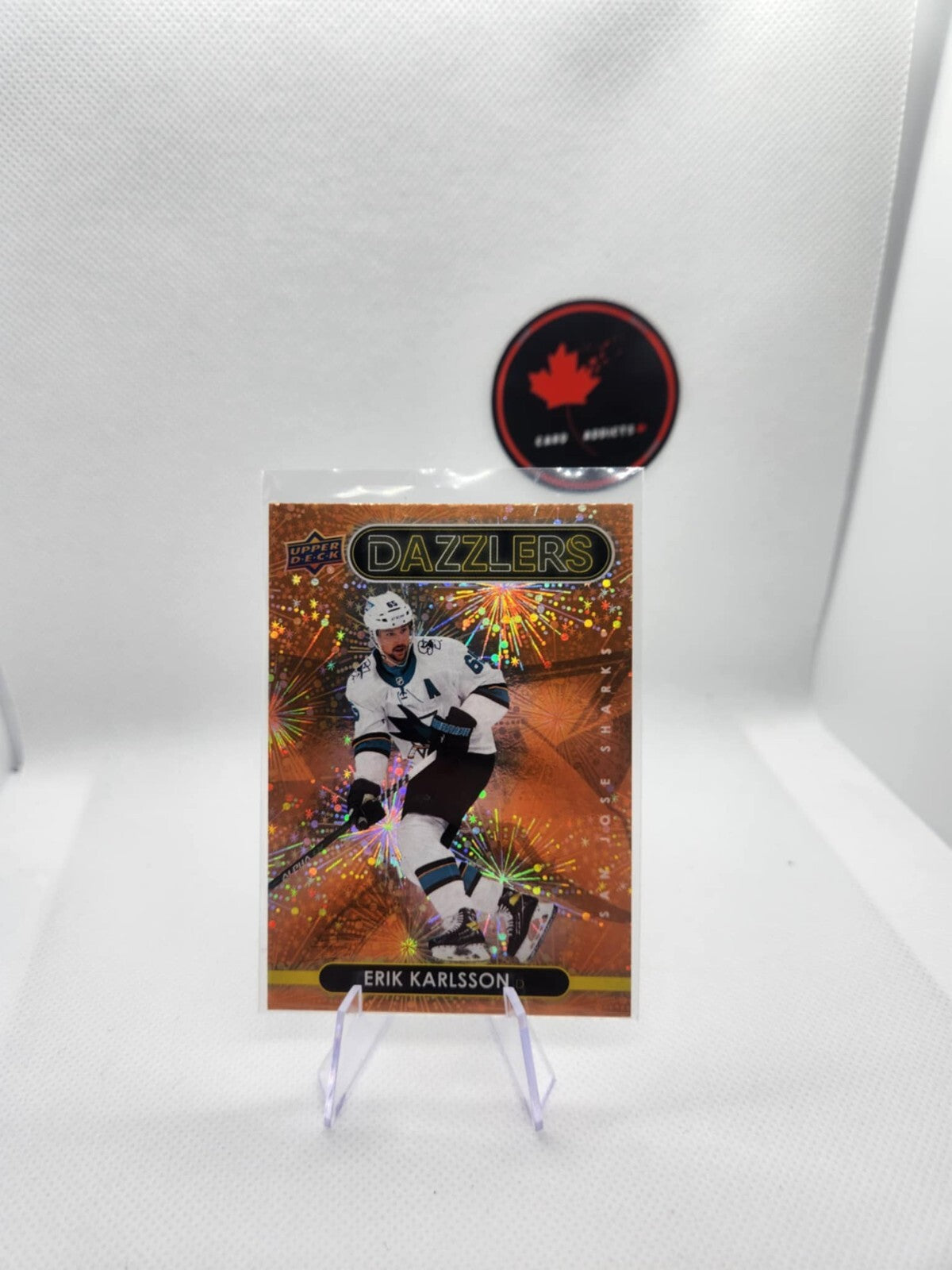 2021-22 Upper Deck Erik Karlsson Orange Dazzlers DZ-87 San Jose Sharks