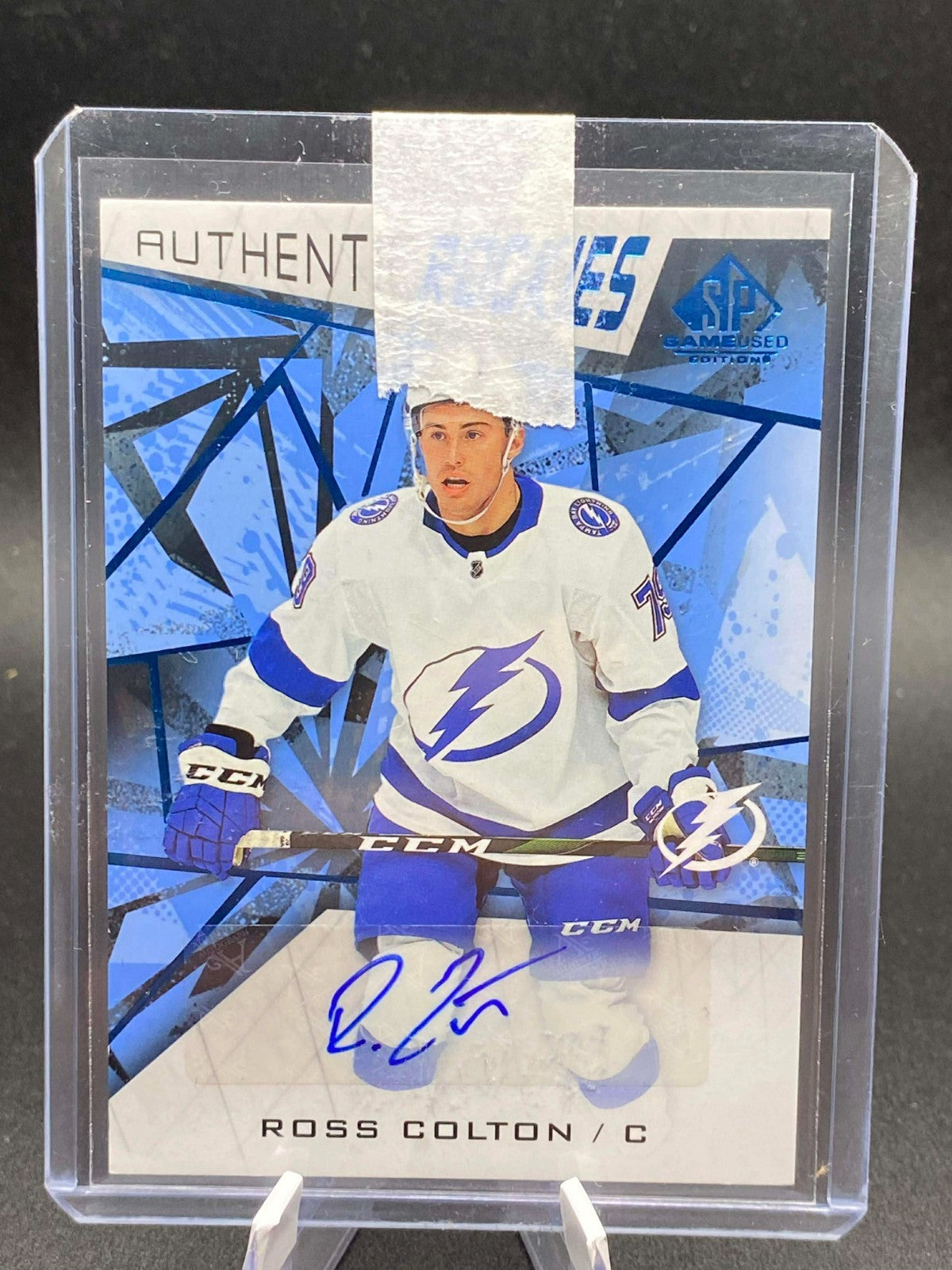 2021-22 SP Game Used Blue Auto Ross Colton Rookie Auto Tampa Bay Lightning #158