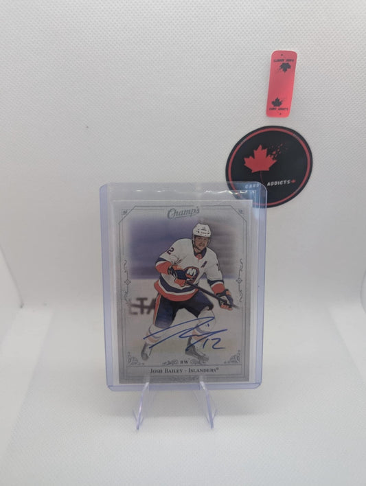 2020-21 Clear Cut Champs 2022-23 Upper Deck Update Josh Bailey #C-JB Auto