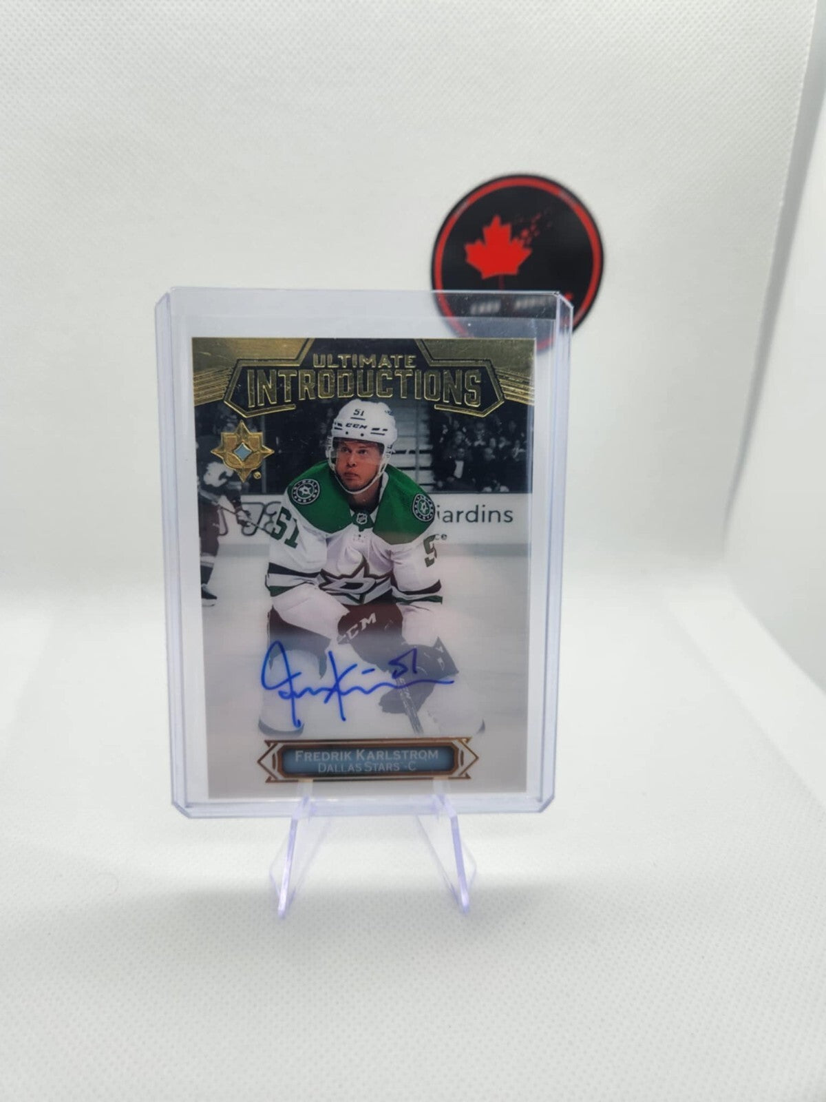 2022-23 UD Ultimate Introductions Fredrik Karlstrom Rookie Auto #UI-75 Dallas
