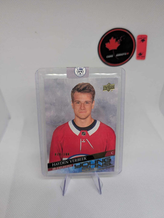 2020 Extended Series Young Guns UD Exclusives /100 Hayden Verbeek #714 Rookie RC