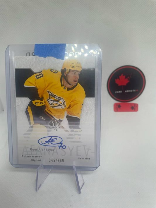 2023-24 UD SP Authentic Egor Afanasyev 2003-04 Retro Future Watch Auto /399