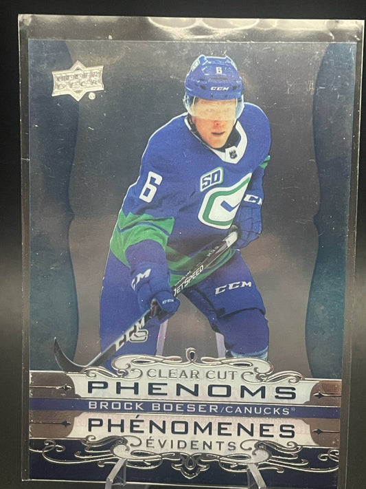 Brock Boeser 2020-21 Upper Deck Tim Hortons Clear Cut Phenoms Card #CC-9