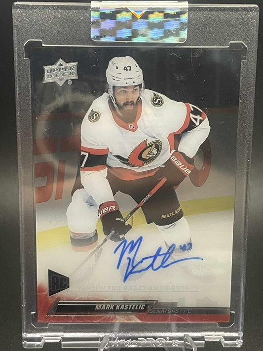 2022-23 Upper Deck Clear Cut rookie auto Mark Kastelic Rookie Auto Ottawa