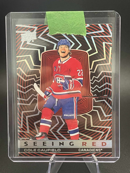2023-24 Upper Deck (Extended) "Seeing Red" Silver Spectrum #SR-93 Cole Caufield