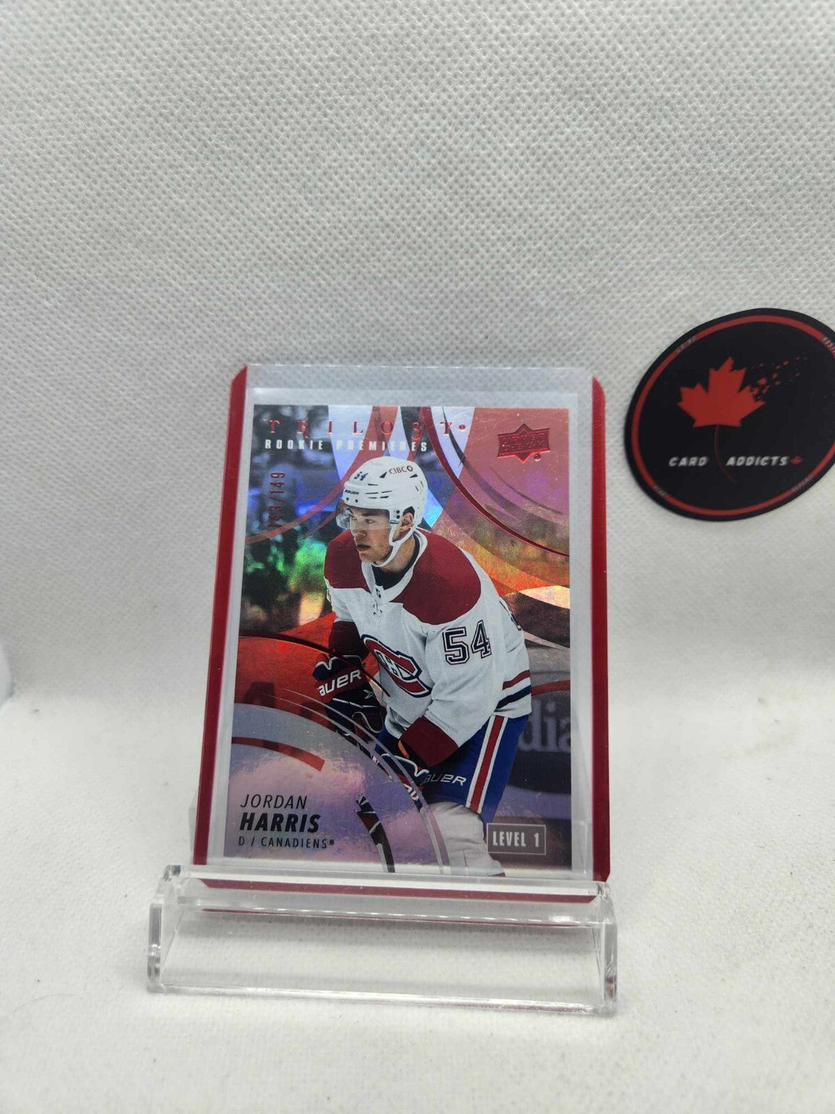 2022-23 Trilogy Rookie Premieres Red #169 Jordan Harris RC #/149 Montreal