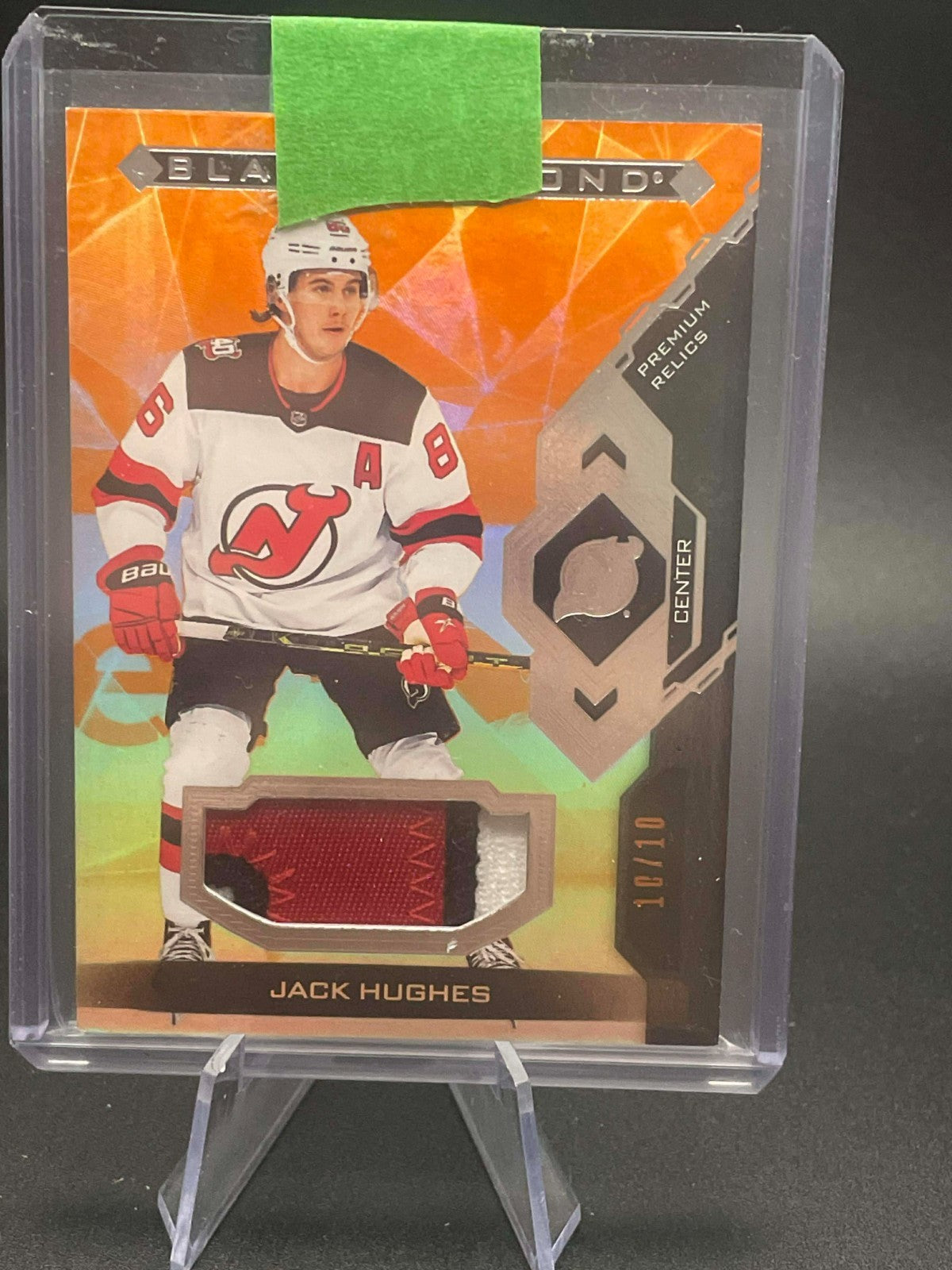 2022-23 Upper Black Diamond Black Premium Relics Jack Hughes 3 CLRS Patch /10