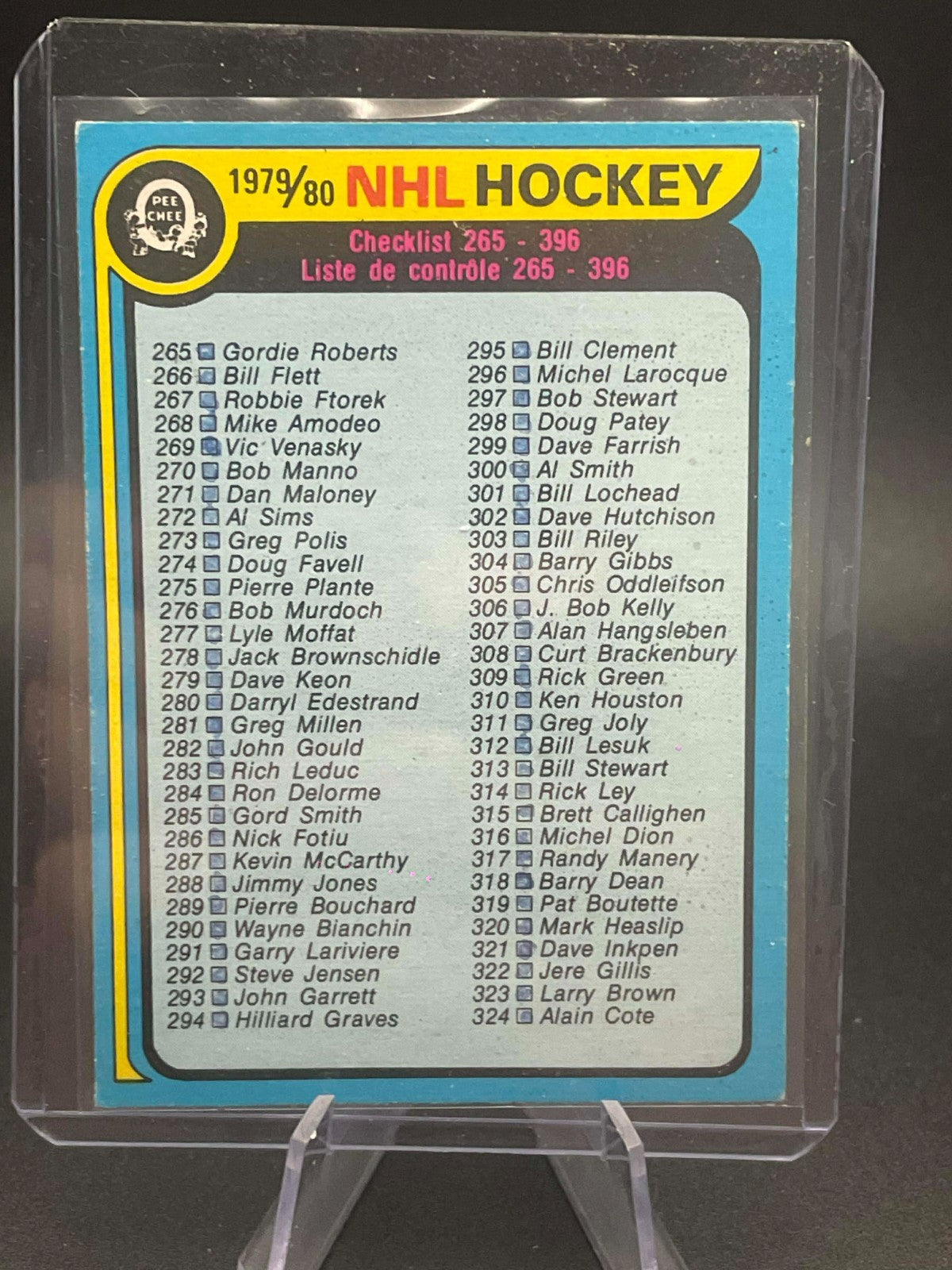 1979 80 OPC O-PEE-CHEE Hockey Checklist #346 Marked