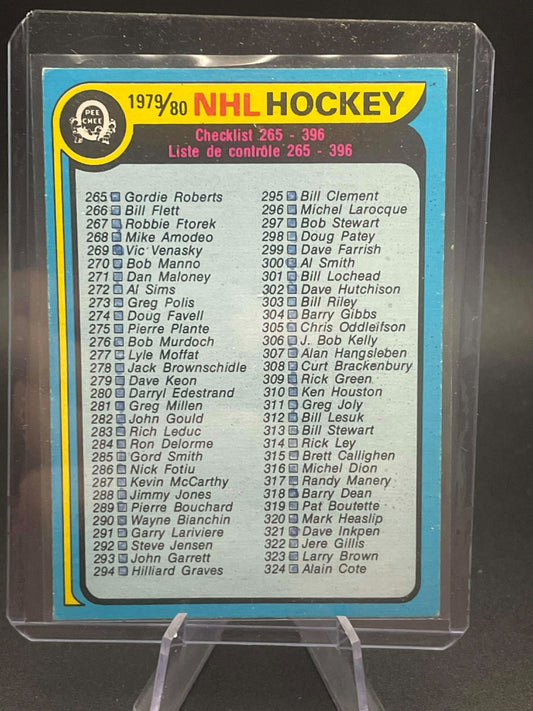 1979 80 OPC O-PEE-CHEE Hockey Checklist #346 Marked