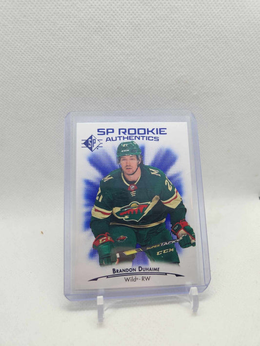 2021-22 UD SP Hockey Rookie Authentics Blue #102 Brandon Duhaime