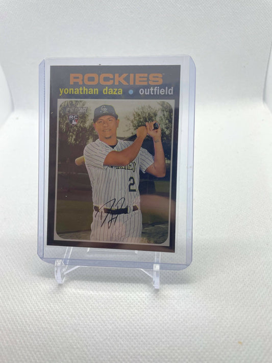 2020 Topps Heritage High Number #705 Yonathan Daza RC SP Colorado Rockies