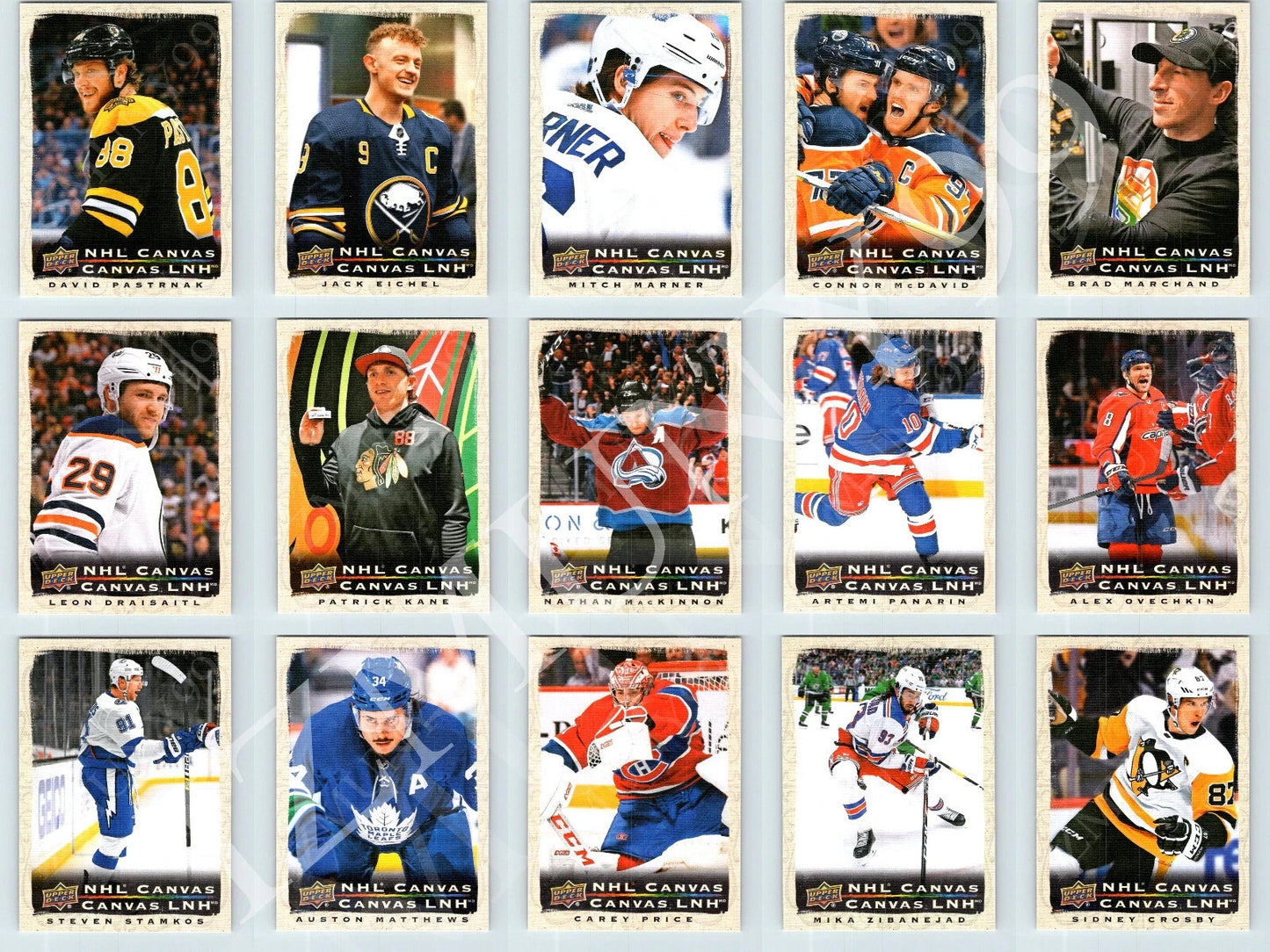 2020-21 UD TIM HORTONS CANVAS COMPLETE 15 HOCKEY CARD INSERT SET