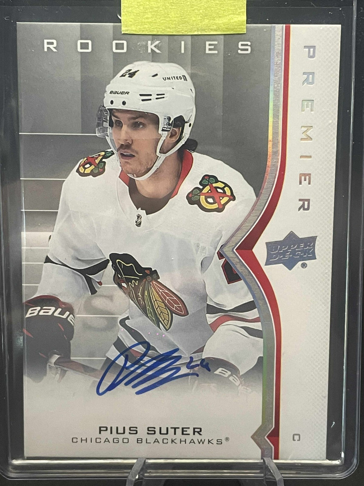 2020/21 Upper Deck Premier PIUS SUTER RC On Card AUTO Blackhawks